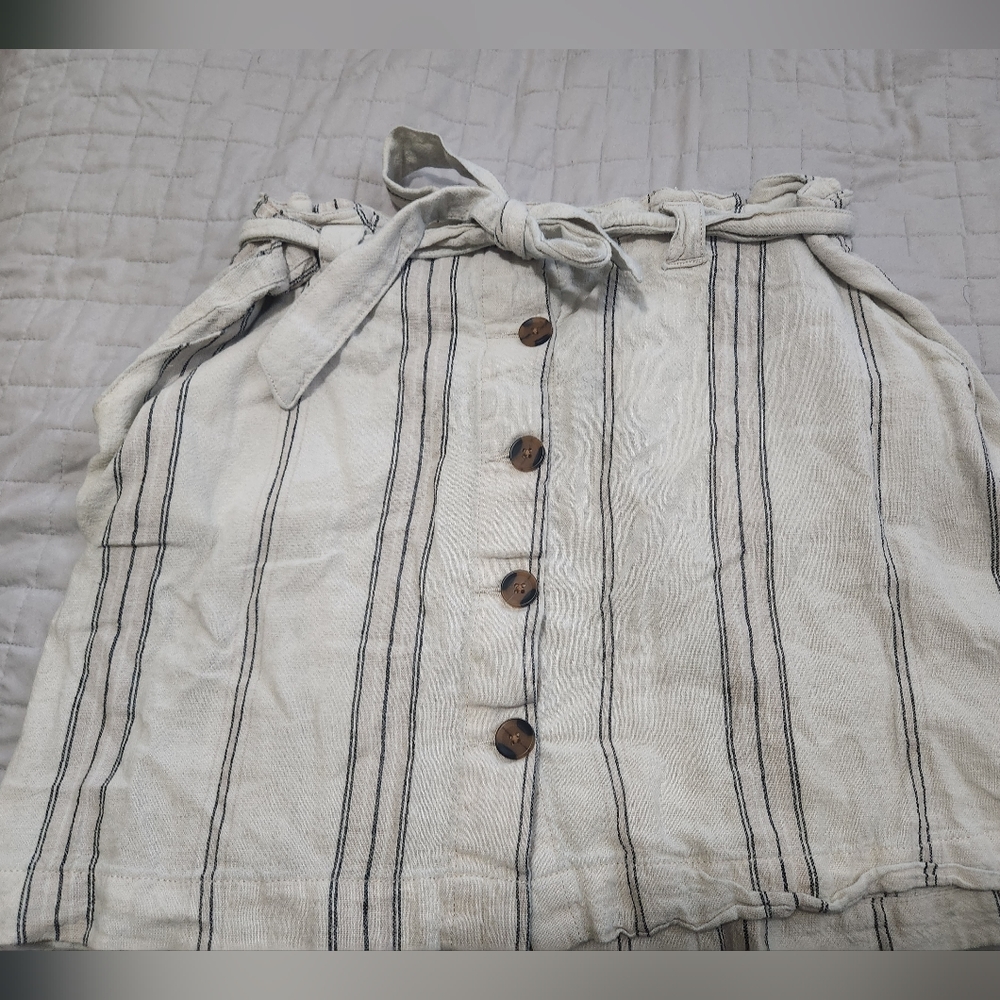 Striped Paper Bag Skirt